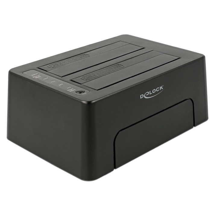 Docking Station Delock 63957, USB 3.1 C - 2x SATA HDD/SSD, 2.5"+ 3.5", Clone