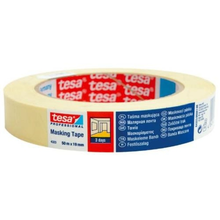 Маскираща лента Tesa, 50m x 25mm, жълта