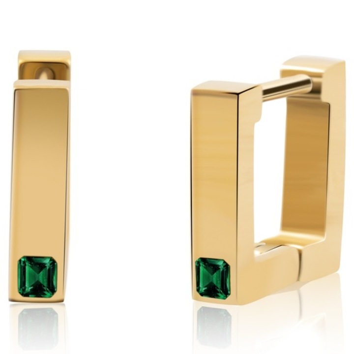 Női Izmael fülbevaló, arany/zöld