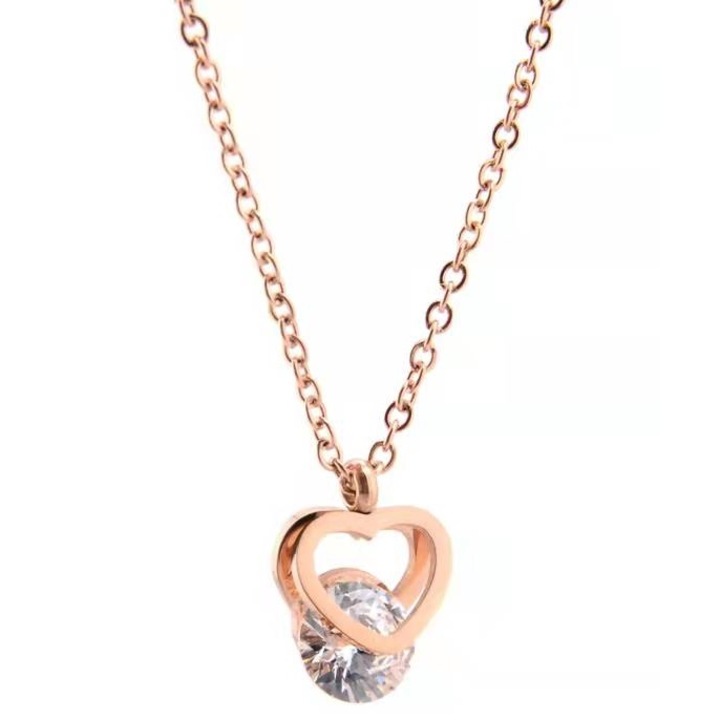 Lantisor de dama cu pandantiv Izmael, Auriu/roz