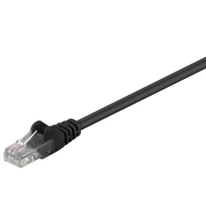 Patchcord UTP RJ45-RJ45 Cat.5e 2m negru, UTP-5E-2-BK, pachcord din cupru