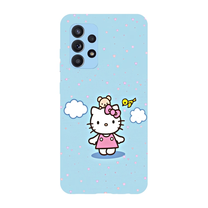 Husa compatibila cu Samsung Galaxy A72, Viceversa, model Cloudy Hello Kitty, Silicon, TPU