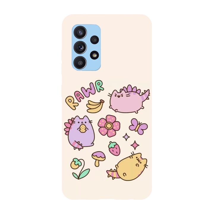 Husa compatibila cu Samsung Galaxy A72, Viceversa, model Dinoverse Pusheen, Silicon, TPU