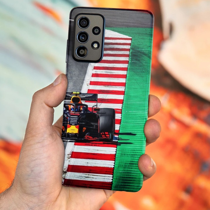 Samsung Galaxy A22 5G, Viceversa, Aston Martin Racing Formula 1 Red Bull modellel, szilikonnal, TPU-val kompatibilis tok