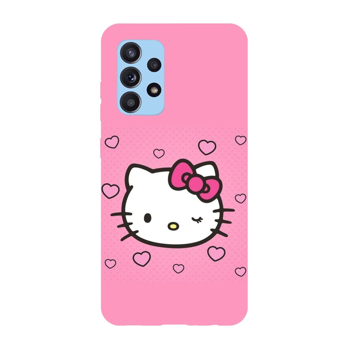Husa compatibila cu Samsung Galaxy A22 4G, Viceversa, model I love pink Hello kitty, Silicon, TPU