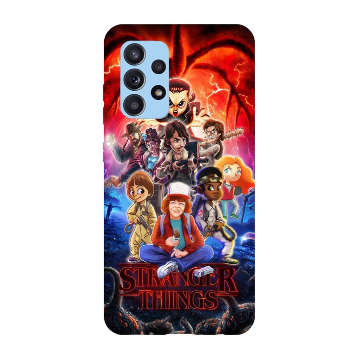 Husa compatibila cu Samsung Galaxy A72, Viceversa, model Cartooned Stranger things, Silicon, TPU