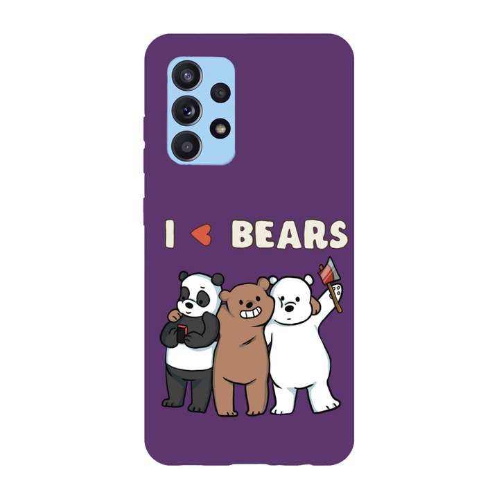 Husa compatibila cu Samsung Galaxy A72, Viceversa, model I love We bare bears, Silicon, TPU