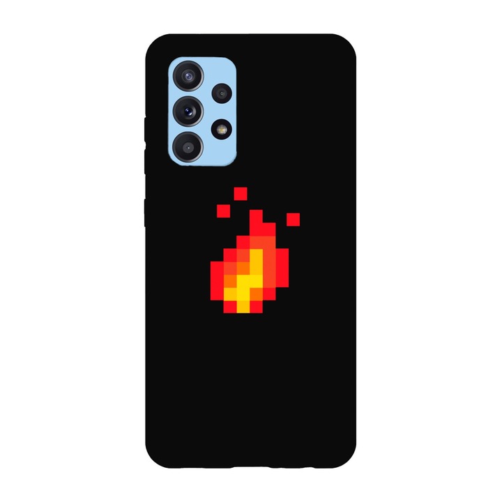 Husa compatibila cu Samsung Galaxy A22 4G, Viceversa, model Minecraft Fire, Silicon, TPU