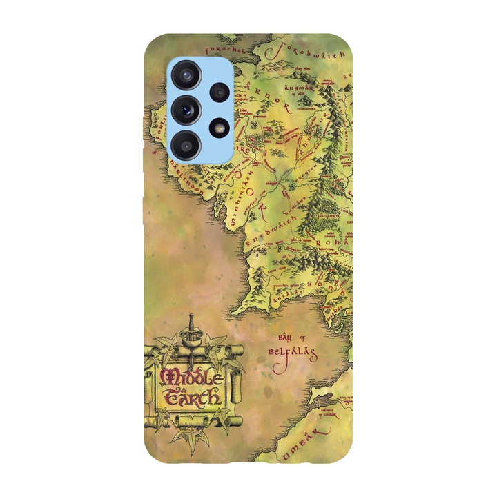 Husa compatibila cu Samsung Galaxy A22 4G, Viceversa, model Middle Earth Map The lord of the rings, Silicon, TPU