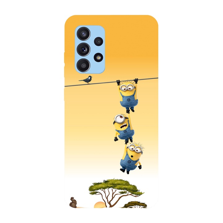 Husa compatibila cu Samsung Galaxy A22 4G, Viceversa, model Hanging on the rope Minions, Silicon, TPU