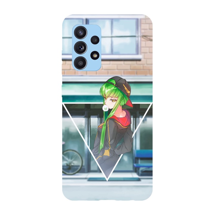Husa compatibila cu Samsung Galaxy A22 4G, Viceversa, model Pizza Girl Code Geass, Silicon, TPU