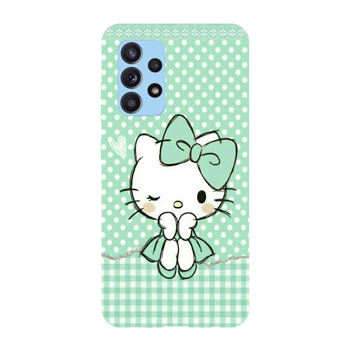 Husa compatibila cu Samsung Galaxy A72, Viceversa, model Green lady hello kitty, Silicon, TPU