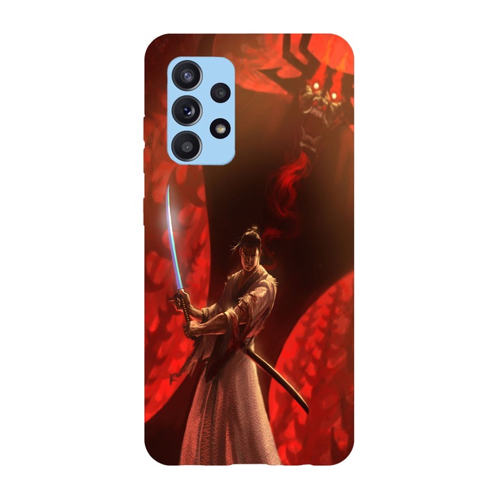 Husa compatibila cu Samsung Galaxy A72, Viceversa, model Fight me Aku Samurai Jack, Silicon, TPU