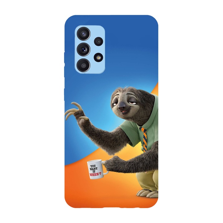 Husa compatibila cu Samsung Galaxy A22 4G, Viceversa, model Flash Slothmore from Zootopia, Silicon, TPU