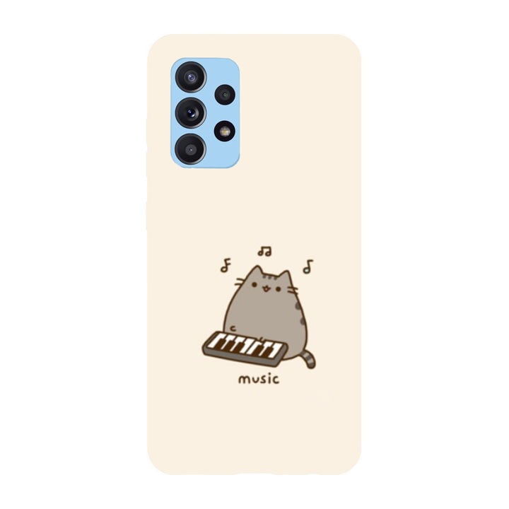 Husa compatibila cu Samsung Galaxy A53 5G, Viceversa, model Lets do music Pusheen, Silicon, TPU