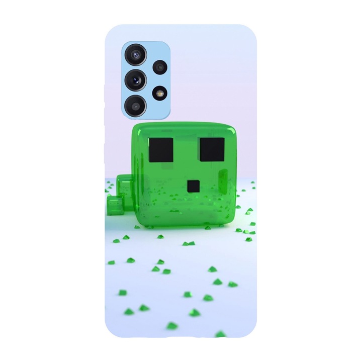 Husa compatibila cu Samsung Galaxy A22 4G, Viceversa, model Slime family Minecraft, Silicon, TPU