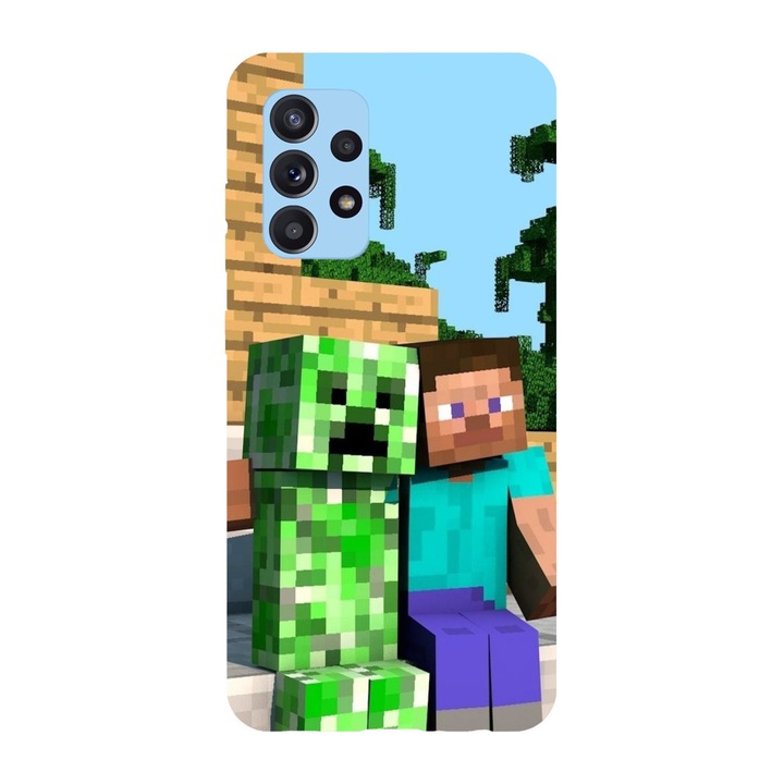 A burkolat kompatibilis a Samsung Galaxy A53 5G, Viceversa, Steve és Creeper Friendship modellel, szilícium, TPU