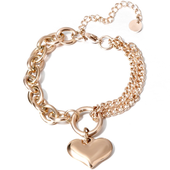 Női Aszimmetrikus karkötő, IZMAEL, Fém/Cink ötvözet, Rose Gold