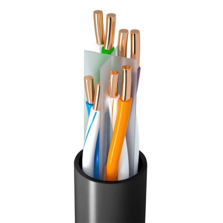 Cablu U/UTP Cat 6 CAB-N293, PowerTech, PVC, 100 m, Negru