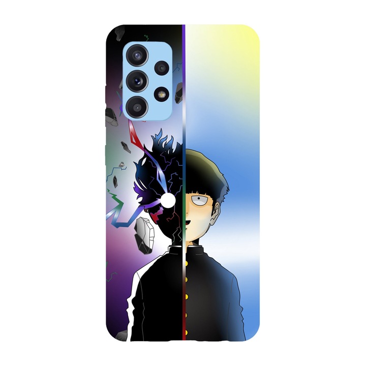 Husa compatibila cu Samsung Galaxy A72, Viceversa, model Shigeo Kageyama Mob Psycho 100, Silicon, TPU