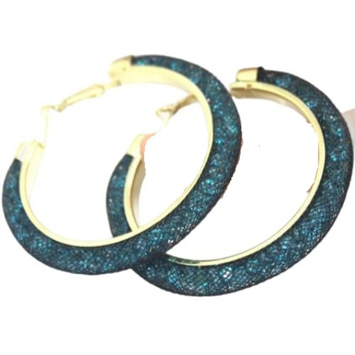 Fülbevaló, Izmael, Fém/cink ötvözet, Cirkónium, Türkiz