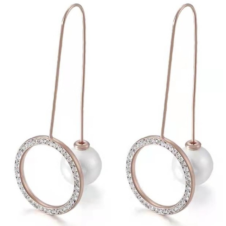 Cercei, Izmael, Otel inoxidabil, Auriu roz/alb