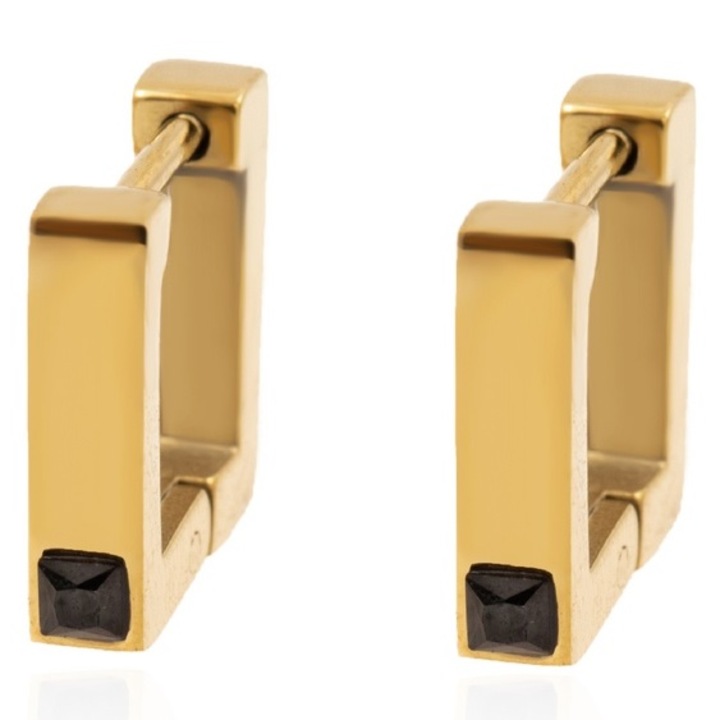 Fülbevaló, Izmael, rozsdamentes acél, arany/fekete