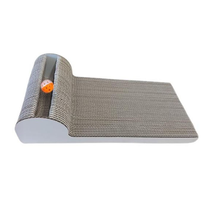 Carton de zgariat pentru pisici, 22x46x11 cm, Maro/Alb