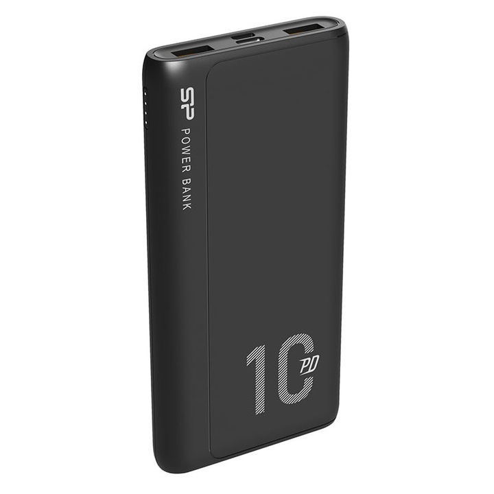 Power bank, Silicon Power, QP15, 10000mAh, 2x USB/USB Type-C, 3A, Negru