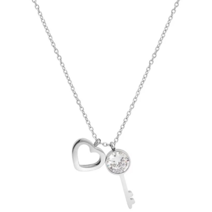 Nyaklánc dupla medállal, IZMAEL, Rozsdamentes acél, Ezüst