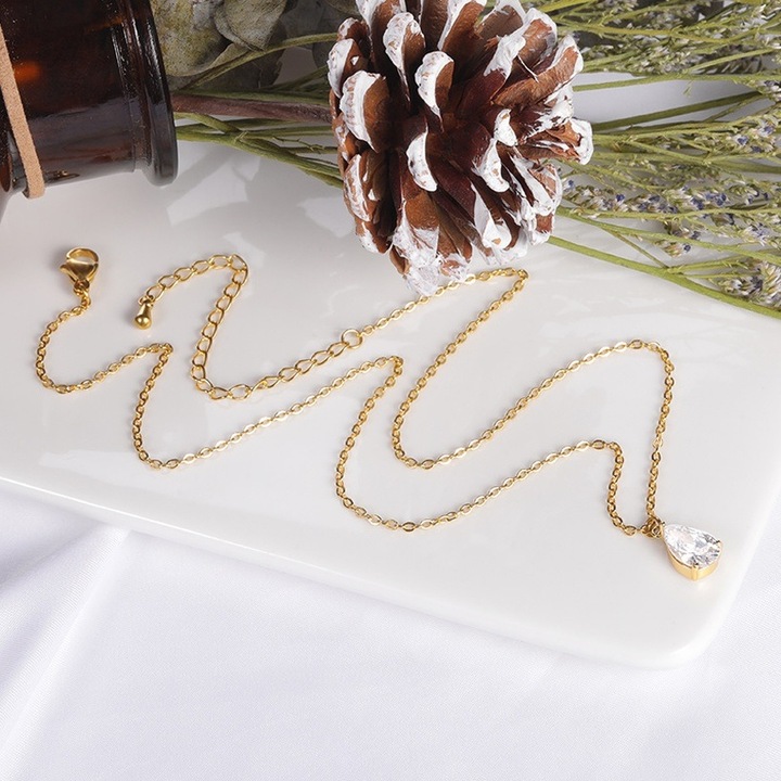 Colier cu pandantiv, IZMAEL, Inox, Argintiu