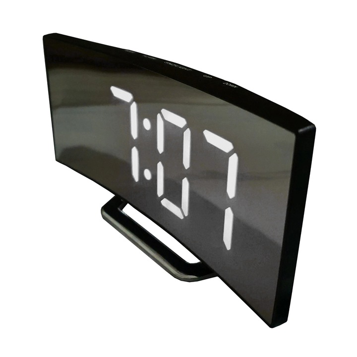 Ceas electronic curbat, multifunctional, afisaj LCD