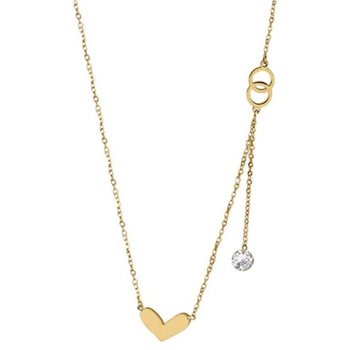 Колие с двойна висулка, IZMAEL, Неръждаема стомана, Злато, Сребро