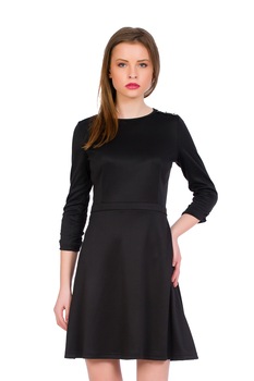 Rochie BE YOU clos, cu maneca 3/4, Negru Rochie BE YOU clos, cu maneca 3/4, Negru