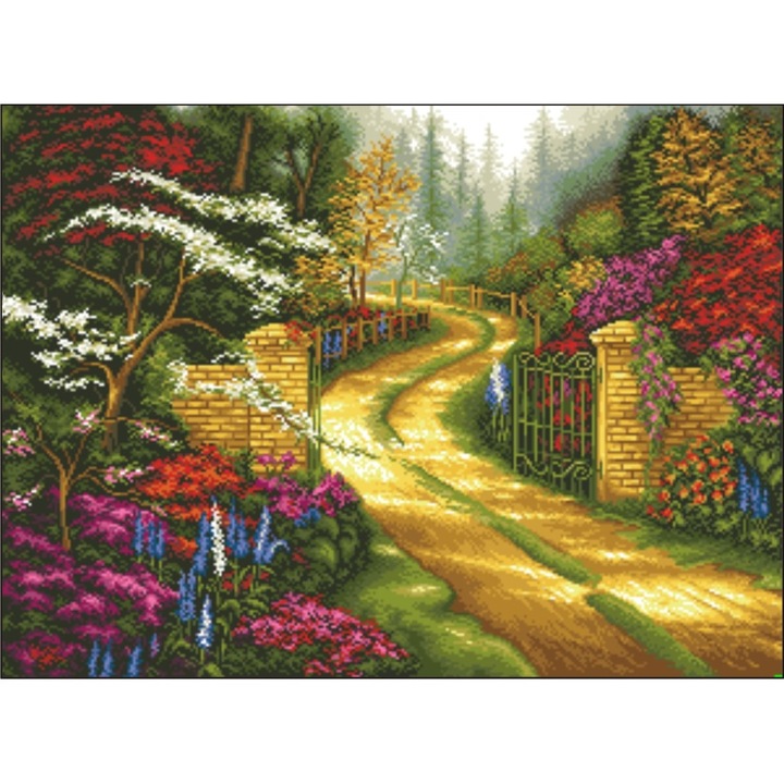 Poarta spre primavara - kit goblen cu diagrama alb-negru