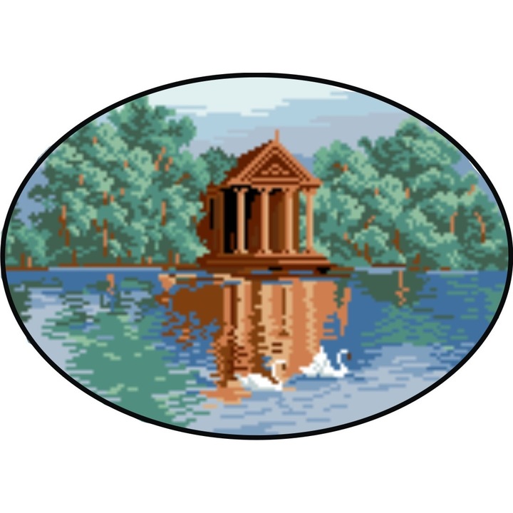 Colt de rai - kit goblen cu diagrama alb-negru