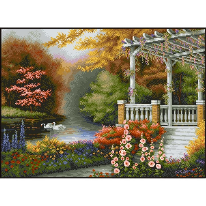 Paradisul regasit - kit goblen cu diagrama alb-negru