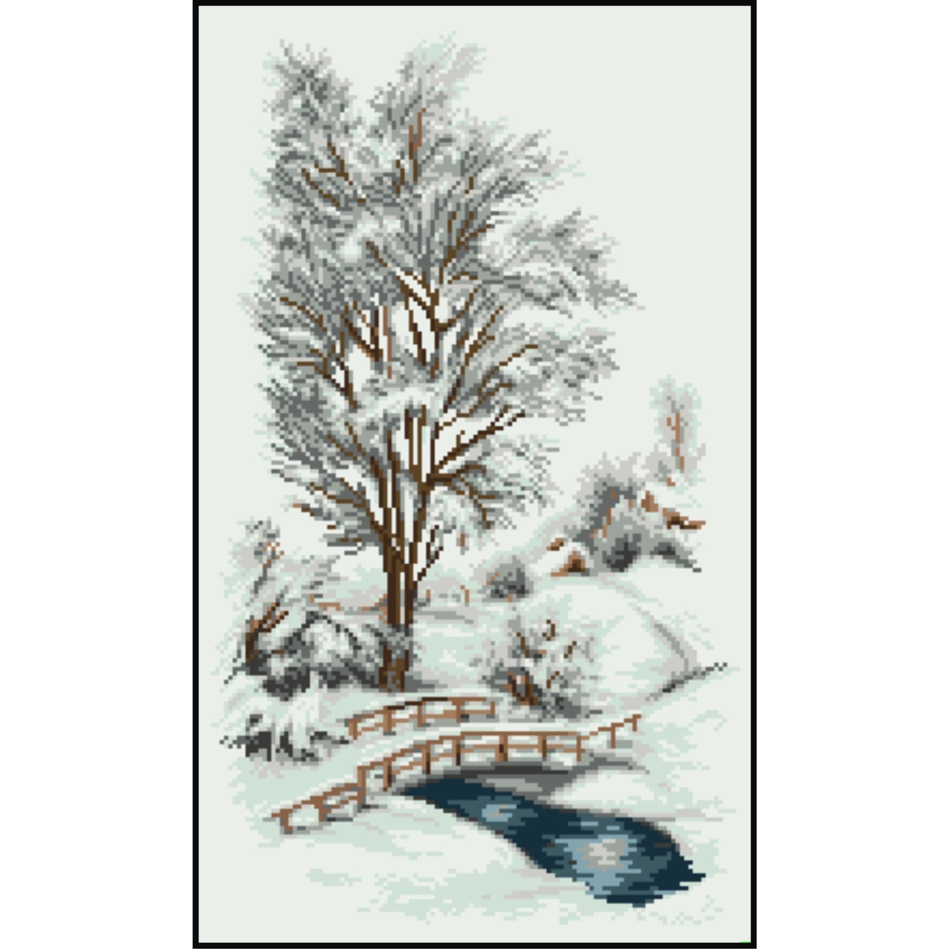 Carari ninse - kit goblen cu diagrama alb-negru