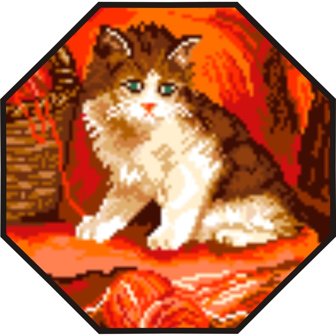 Pisicuta - kit goblen cu diagrama alb-negru