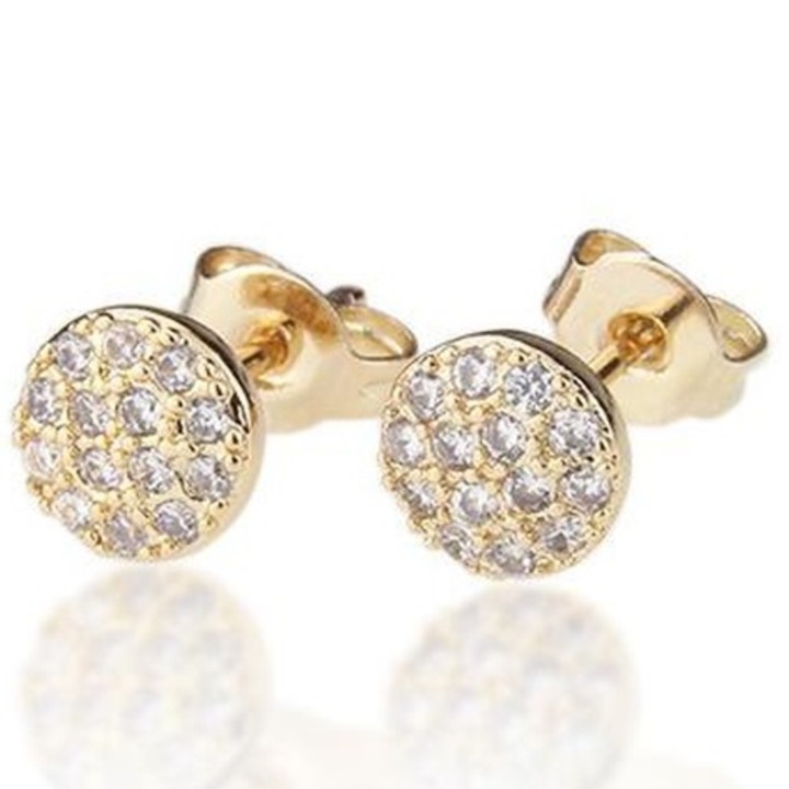 Fülbevaló, Izmael, Fém/cink ötvözet, Cirkónium, Arany