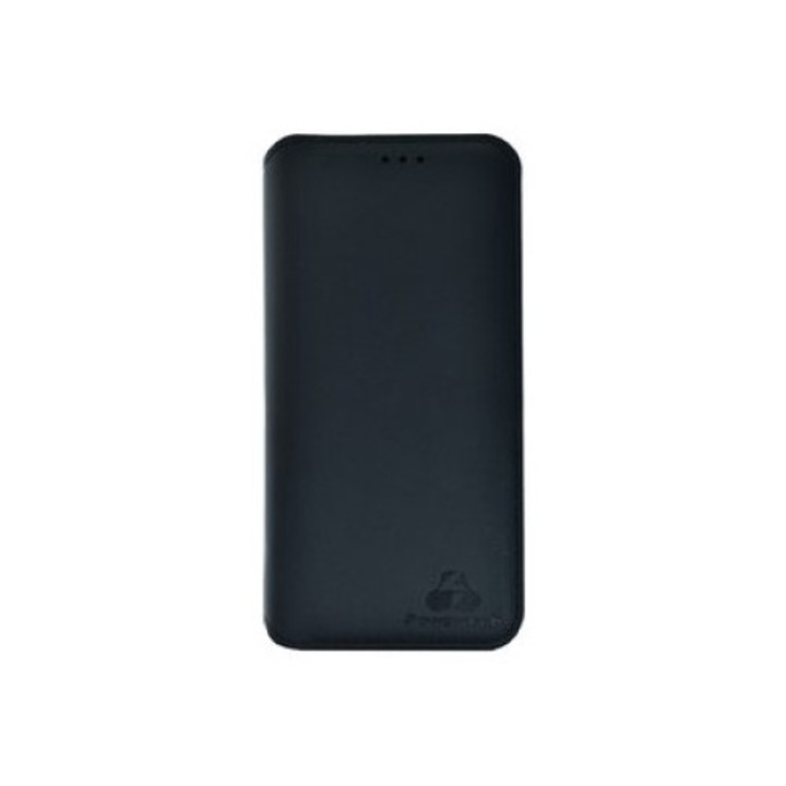 Husa telefon, PowerTech, Pentru Samsung J6 Plus 2018, Piele ecologica, Negru