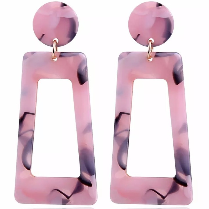 Fülbevaló, Izmael, Műanyag, Rózsaszín