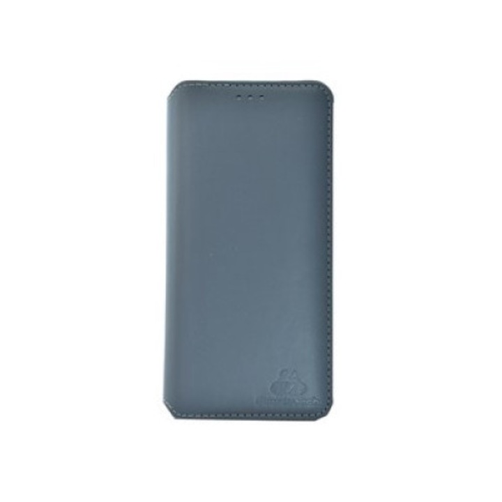 Husa telefon, PowerTech, Pentru Samsung J6 Plus 2018, Piele ecologica, Gri