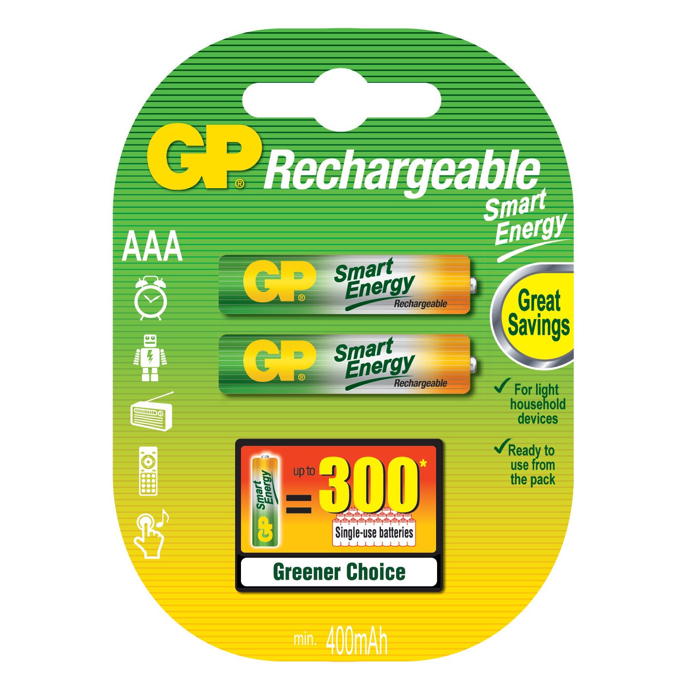 Acumulator R3 (AAA) 400mAh NiMH Smart Energy 4buc/blister GP - eMAG.ro