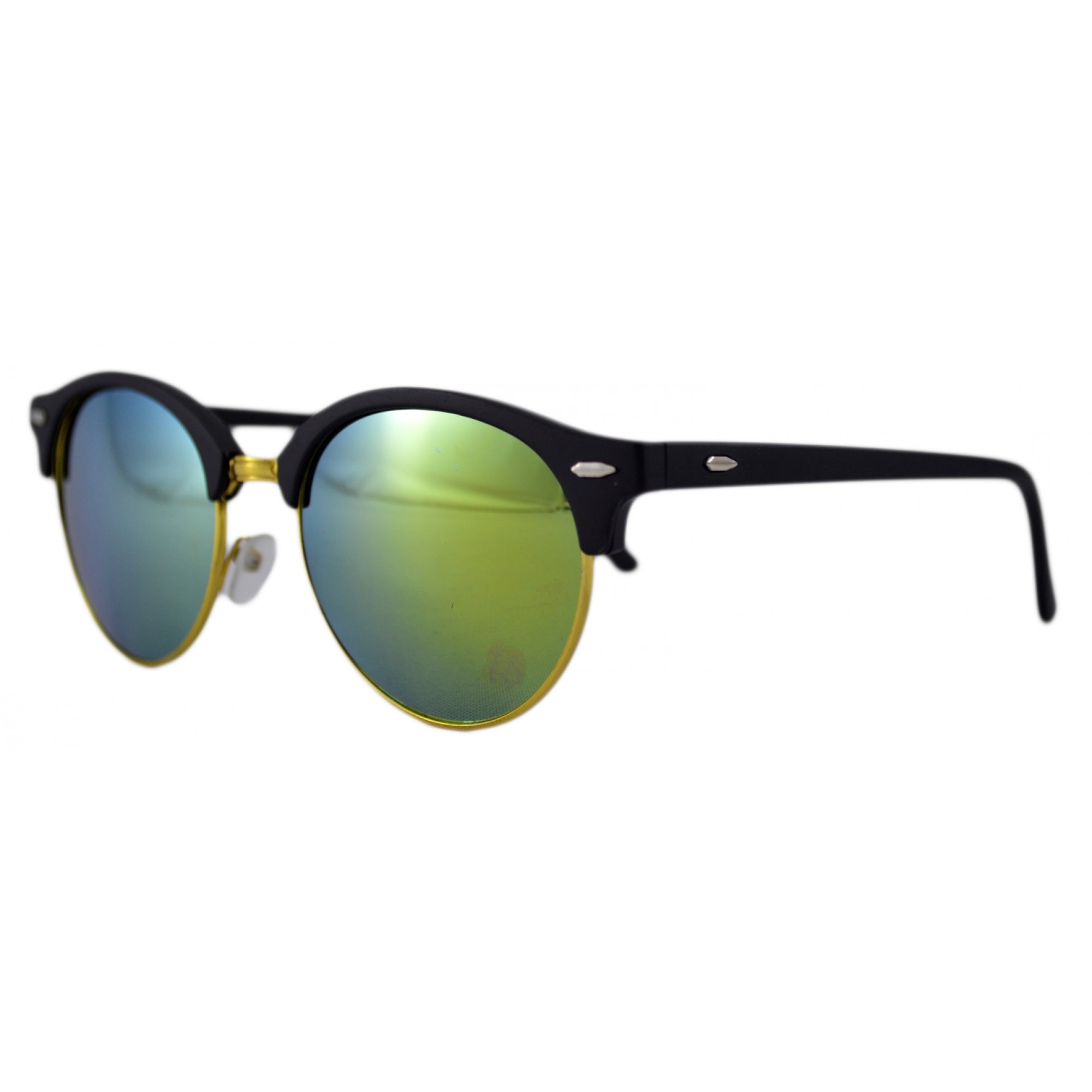 Ochelari de soare Clubmaster Retro II verde deschis cu reflexii - Auriu'
