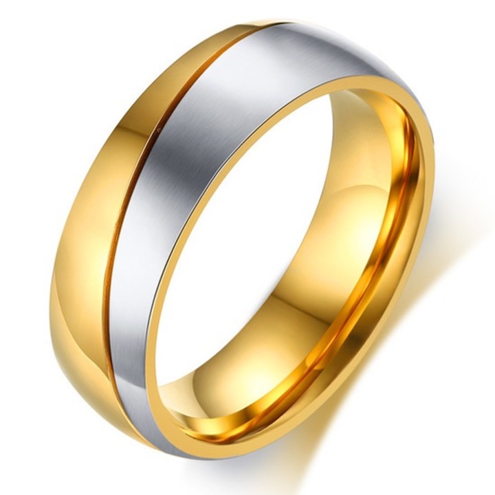 Férfi gyűrű Glauben, IZMAEL, rozsdamentes acél, 55 mm, arany/ezüst