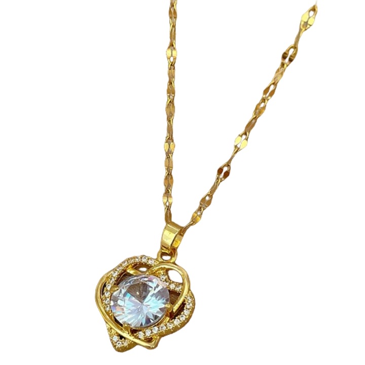 Colier cu pandantiv, IZMAEL, Inox, Auriu