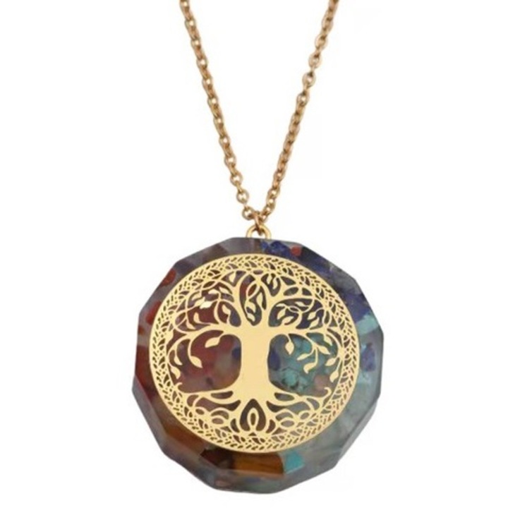 Nyaklánc medállal, IZMAEL, Rozsdamentes, Többszínű