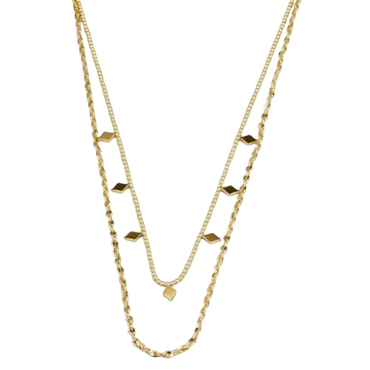 Colier cu pandantive, IZMAEL, Inox, Auriu