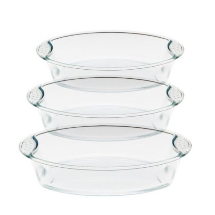 Tavi, Set 3 piese, Sticla termorezistenta PLH9-11SET